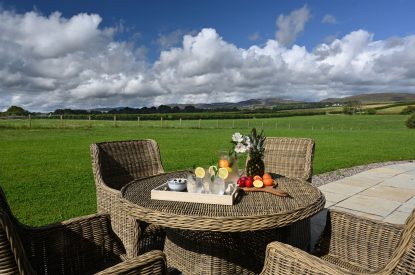 Outdoor dining at Rowanrigg Steading, Perthshire