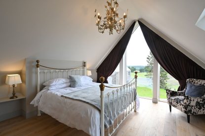 A king sized bedroom at Braeview Steading, Perthshire