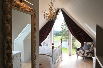 A king sized bedroom at Braeview Steading, Perthshire