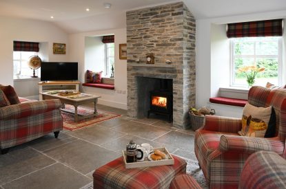The living room at The Highland Croft, Perthshire