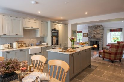 The kitchen area at The Highland Croft, Perthshire