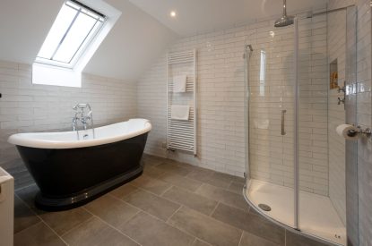 Free standing bath at The Highland Croft, Perthshire