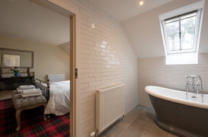 En-suite bathroom at The Highland Croft, Perthshire