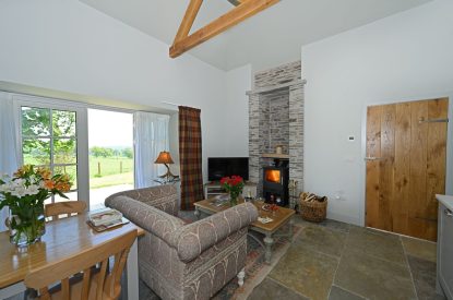 Open plan living space at The Wee Hoose, Perthshire