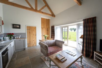 Open plan living space at The Wee Hoose, Perthshire