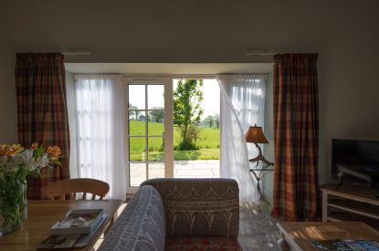 View to the garden at The Wee Hoose, Perthshire