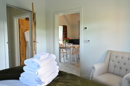 The king sized bedroom at The Wee Hoose, Perthshire