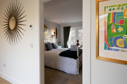 A king sized bedroom at Grousemoor Cottage, Perthshire