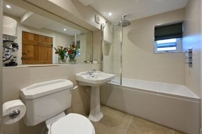 A bathroom at Grousemoor Cottage, Perthshire