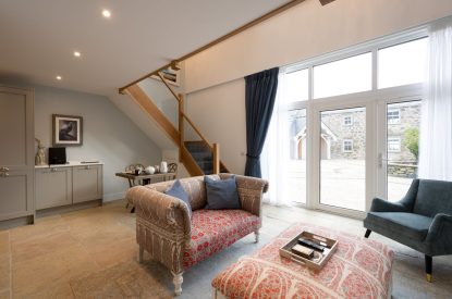 Open plan living space at Lochan Cottage, Perthshire