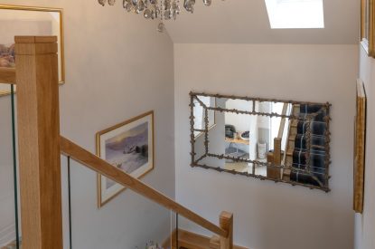 The staircase at Bonnie Wren Cottage, Perthshire