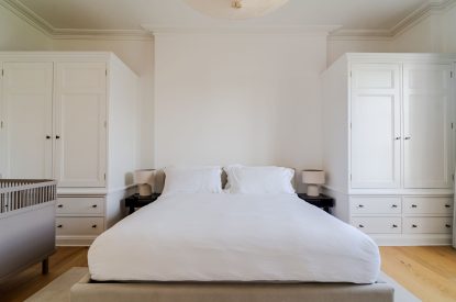 A super king size bedroom at White Exeter House, Devon