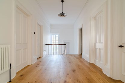 The upstairs landing at White Exeter House, Devon