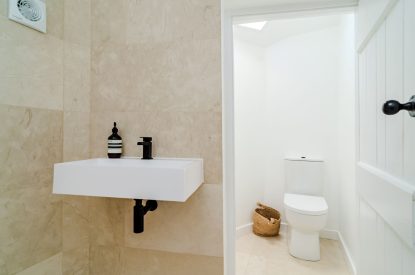 A bathroom at White Exeter House, Devon