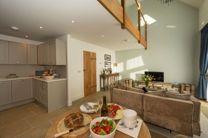 Open plan living space at Ternan's Cottage, Perthshire