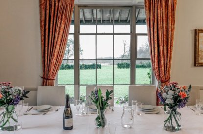 The formal dining room at Katsura House, Cotswolds