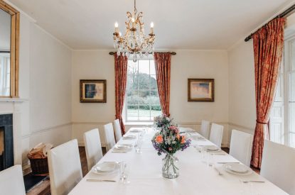 The formal dining room at Katsura House, Cotswolds