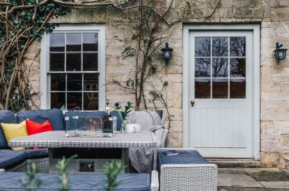 Outdoor dining area at Katsura House, Cotswolds