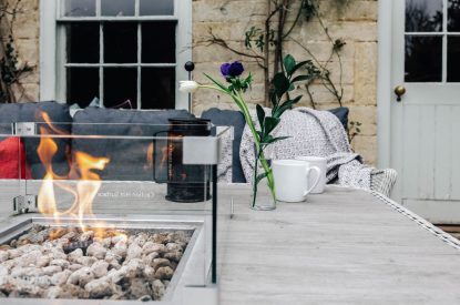 Outdoor dining area at Katsura House, Cotswolds
