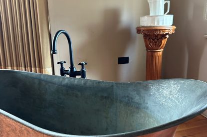 Free standing bath at Plas Glan Menai, Anglesey