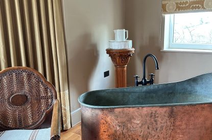 Free standing bath at Plas Glan Menai, Anglesey