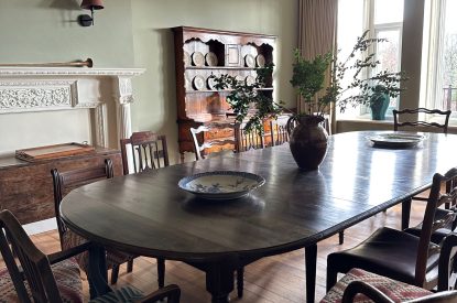 The formal dining room at Plas Glan Menai, Anglesey