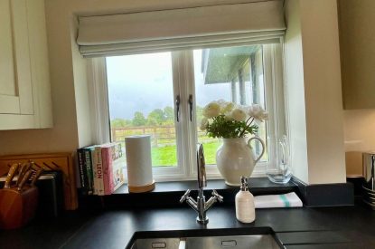 View from the kitchen at Wheatsheaf Barn, Hampshire