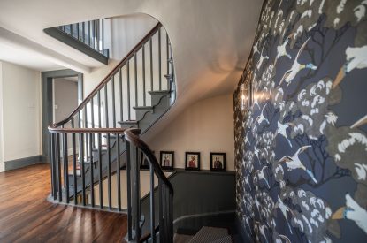 The staircase at Mihangel House, Denbighshire 