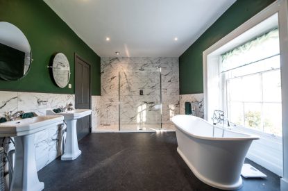 A bathroom at Mihangel House, Denbighshire 