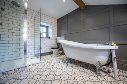 A bathroom at Mihangel House, Denbighshire