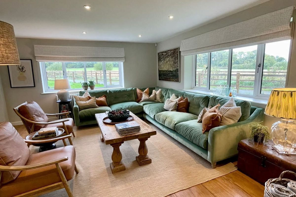 The sitting room at Wheatsheaf Barn, Hampshire