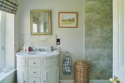 A bathroom at Hockham House, Norfolk Coast