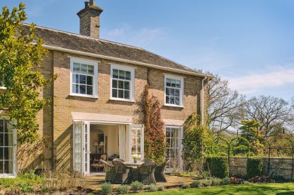 The terrace at Hockham House, Norfolk Coast