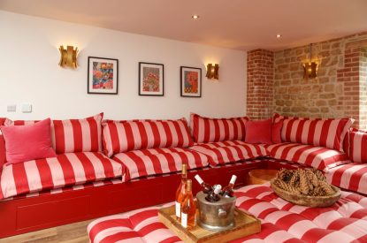 The living room at Penelope's Tower, Wiltshire
