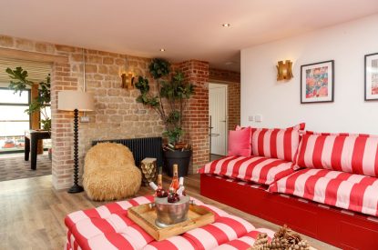 The living room at Penelope's Tower, Wiltshire