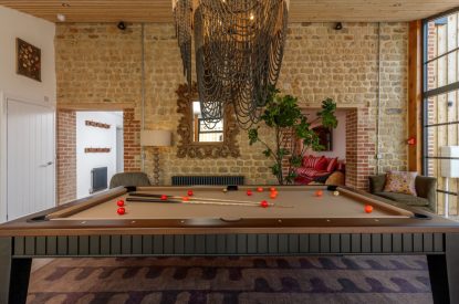 The pool table at Penelope's Tower, Wiltshire