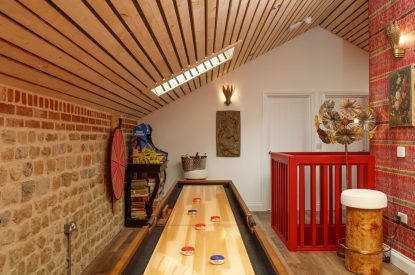 Games room at Penelope's Tower, Wiltshire