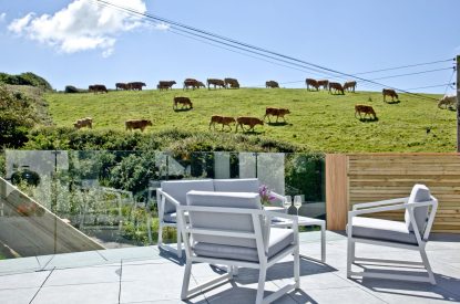 The sun terrace at Seascape House, Cornwall