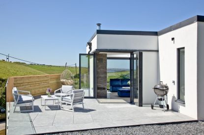 The sun taerrace at Seascape House, Cornwall