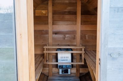 The sauna at Wisteria Farmhouse, Cornwall