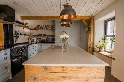 The kitchen at Wisteria Farmhouse, Cornwall