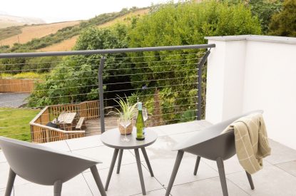 The terrace at Watergate House, Cornwall