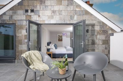 Outdoor seating at Watergate House, Cornwall