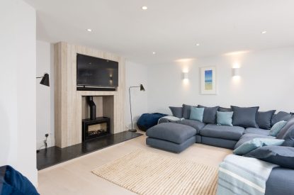 The living room at Watergate House, Cornwall