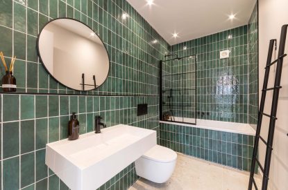 The bathroom at Woodlark, Devon