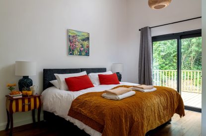 A king size bedroom at Bracken Barn, Devon