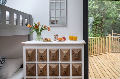 The bunk bedroom at Bracken Barn, Devon