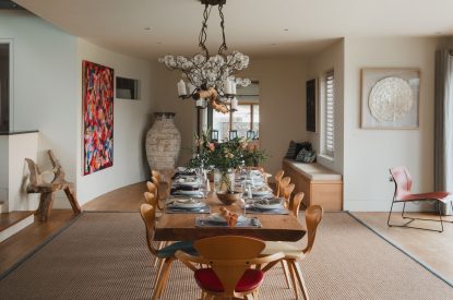 The dining room at Ocean View, Cornwall