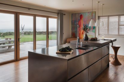 The kitchen at Ocean View, Cornwall