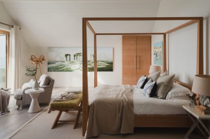 A king size bedroom at Ocean View, Cornwall